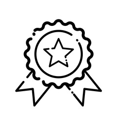 Rosette with American star – vector icon.