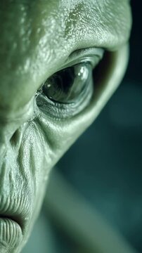 4K Green-Skinned Extraterrestrial Alien Close-Up | Sci-Fi Character Design | Futuristic Alien Species for Fantasy and Space Projects