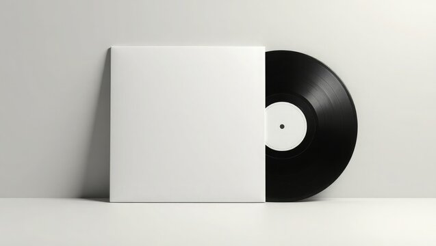 Vinyl Record Cover Mockup &ndash; Realistic LP Album Sleeve PSD Template for Music and Branding Design