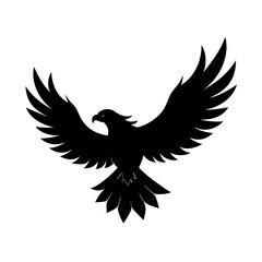 Obraz premium Phoenix Rising Animal Silhouette – Vector Illustration on White Background