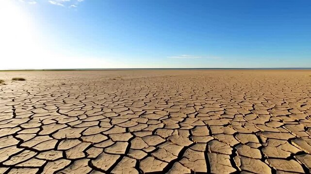 The parched and cracked land