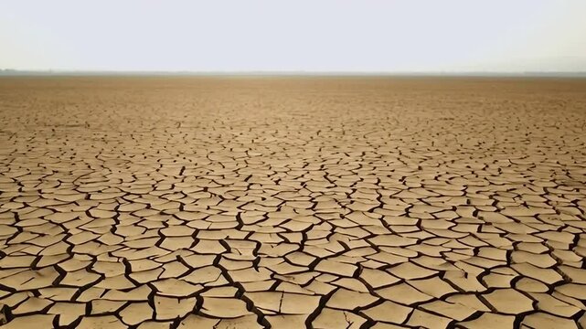 The parched and cracked land