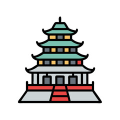 Fototapeta premium Pagoda Icon Representing Asian Architecture and Cultural Heritage