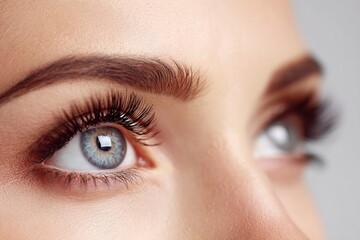 Woman Eye with Long Eyelash and Defined Eyebrow
