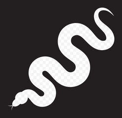 Naklejka premium Snake Silhouette for Logos and Minimalist Designs on Transparent Background. EPS 10.