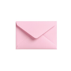 A pink envelope placed on a white isolated background, ideal for invitations, letters, or greeting cards, adding a touch of color to any correspondence.