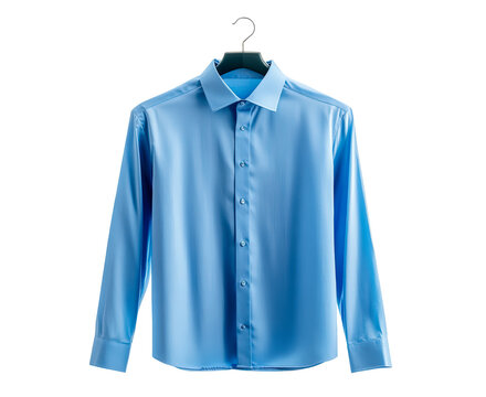 Blue shirt on a hanger on a transparent background - Powered by Adobe