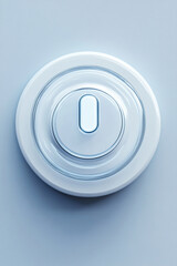 Futuristic neon power button on minimalistic background