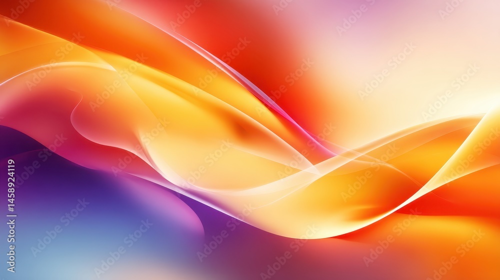 Poster abstract waves of vibrant colors flowing seamlessly in a dynamic gradient backdrop