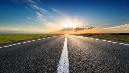 the road surface extends beyond the horizon