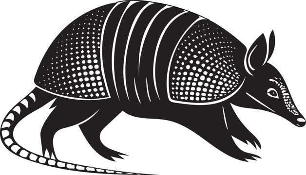 Armadilo silhouette vector design with white background .