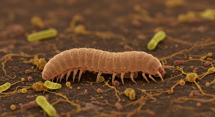 Microscopic world Tardigrade water bear extremophile microorganism animal biology science nature wildlife small creature earth soil