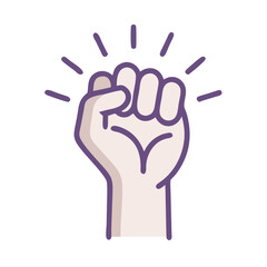 Obraz premium Raised Fist Icon Representing Empowerment, Solidarity, and Resistance