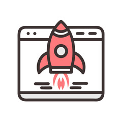 Rocket Icon Representing Website Launch or Business Growth