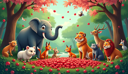 Obraz premium animals in the woods