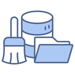 Data Cleansing Blue Icon