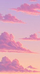 Dreamy Sunset Sky with Radiant Cloudscape for Phone Background Wallpaper