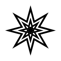 Obraz premium Sharp Star-Like Mandala Icon with Bold Symmetry and Geometric Precision
