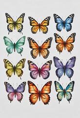 Naklejka premium Ethereal Elegance: Butterflies at Dawn