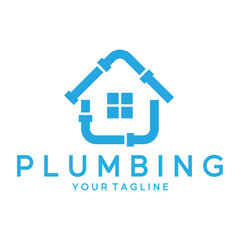 plumbing logo for water tap pipes for buildings, building stores, repair services, contractors, businesses, companies