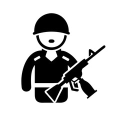 Soldier Icon Representing Military or Defense Forces