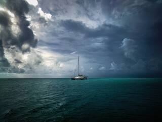Sail boat heading into a storm