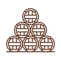 Stacked Wine Barrels Icon Representing Aging Cellar and Wine Storage