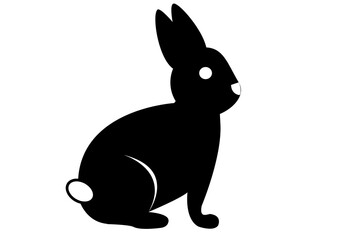 vector illustration of a rabbit on white background. 