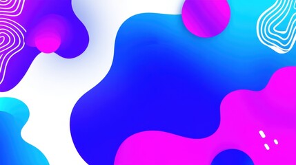 Abstract colorful background featuring fluid shapes in vibrant hues of blue, pink, and purple