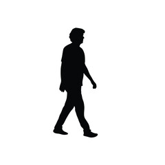 Walking Man Silhouette Side View