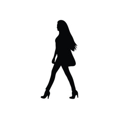 Woman Walking Silhouette Vector Graphic