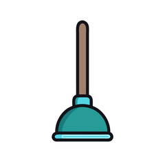 Toilet Plunger Icon Representing Bathroom Maintenance and Clog Removal