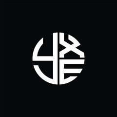 YXE logo YXE icon YXEvector YXE monogram YXEletter YXEminimalist YXE Circle YXEflat Unique modern flat abstract logo design.