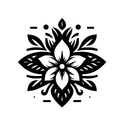 Elegant Black and White Floral Mandala Design