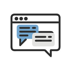 Webpage Chat Icon Representing Customer Communication and Online Support