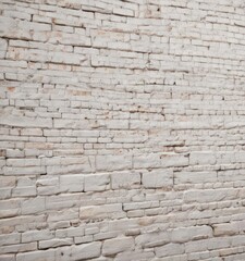 Fototapeta premium Weathered white brick wall, uneven texture, grunge details , white, stone, aged
