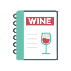 Wine Menu Icon Representing Wine List or Drink Selection in Restaurants and Bars