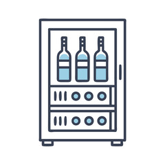 Fototapeta premium Wine Refrigerator Icon Representing Temperature-Controlled Storage for Bottles