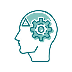 Human Head with Gears Symbolizing Thought and Insight  