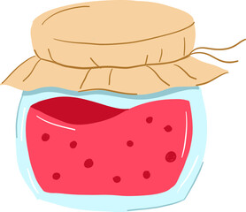 Cottagecore jar with strawberry jam