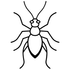 Elegant Aphid Line Drawing