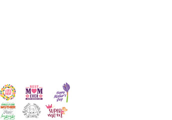 Lovely Mother's Day Vector Art Collection: Best Mom Quotes and Floral Elements PNG

