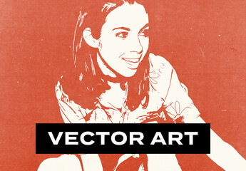 Vectorizer Vector Cartoon Comics Art Photo Effect Paper Texture Template Mockup Overlay Style