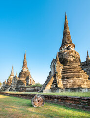 Fototapeta premium Ayutthaya Temple ruins,within the ancient Royal Palace complex,Thailand.