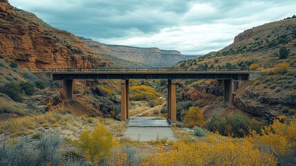 The stone arch bridge gracefully spans the wide river under a vast sky, a testament to architecture amidst the natural landscape
