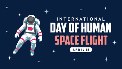 international day of human space flight vector illustration design