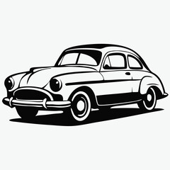 Obraz premium Classic monochrome vehicle shows a vintage car design with bold line art style