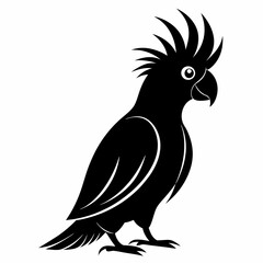 Elegant Black Cockatoo Outline