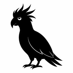 Elegant Black Cockatoo Outline