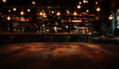 Rustic bar top, out of focus